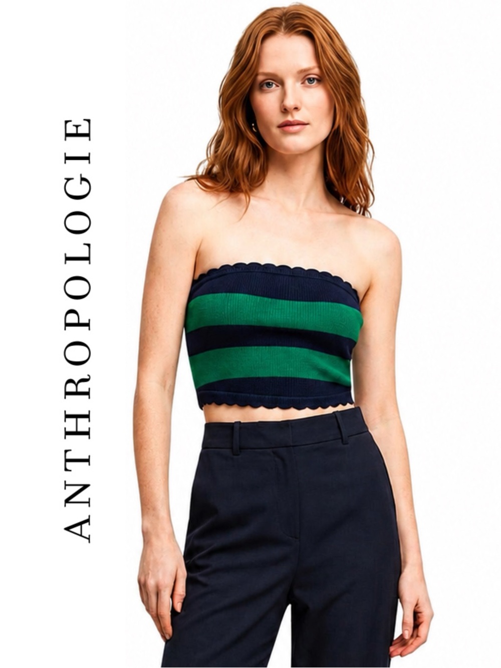 Anthropologie Mandy Striped Strapless Top - Picture 1 of 12